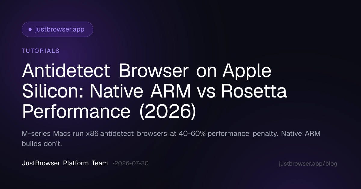 Antidetect Browser on Apple Silicon: Native ARM vs Rosetta Performance (2026)