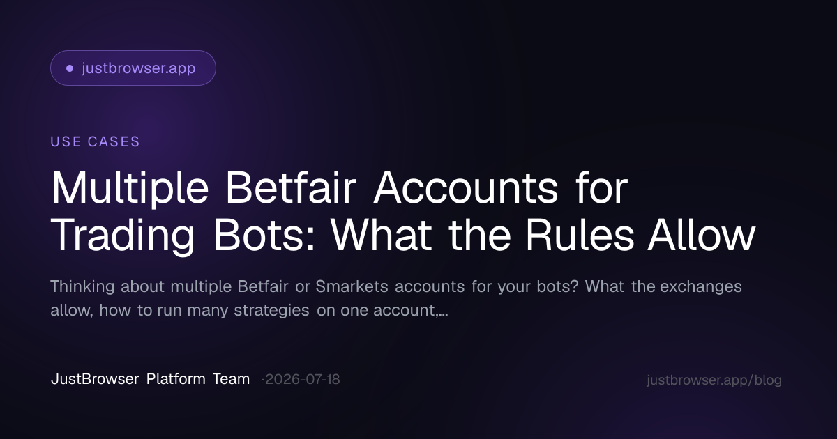 Multiple Betfair Accounts for Trading Bots: What the Rules Allow