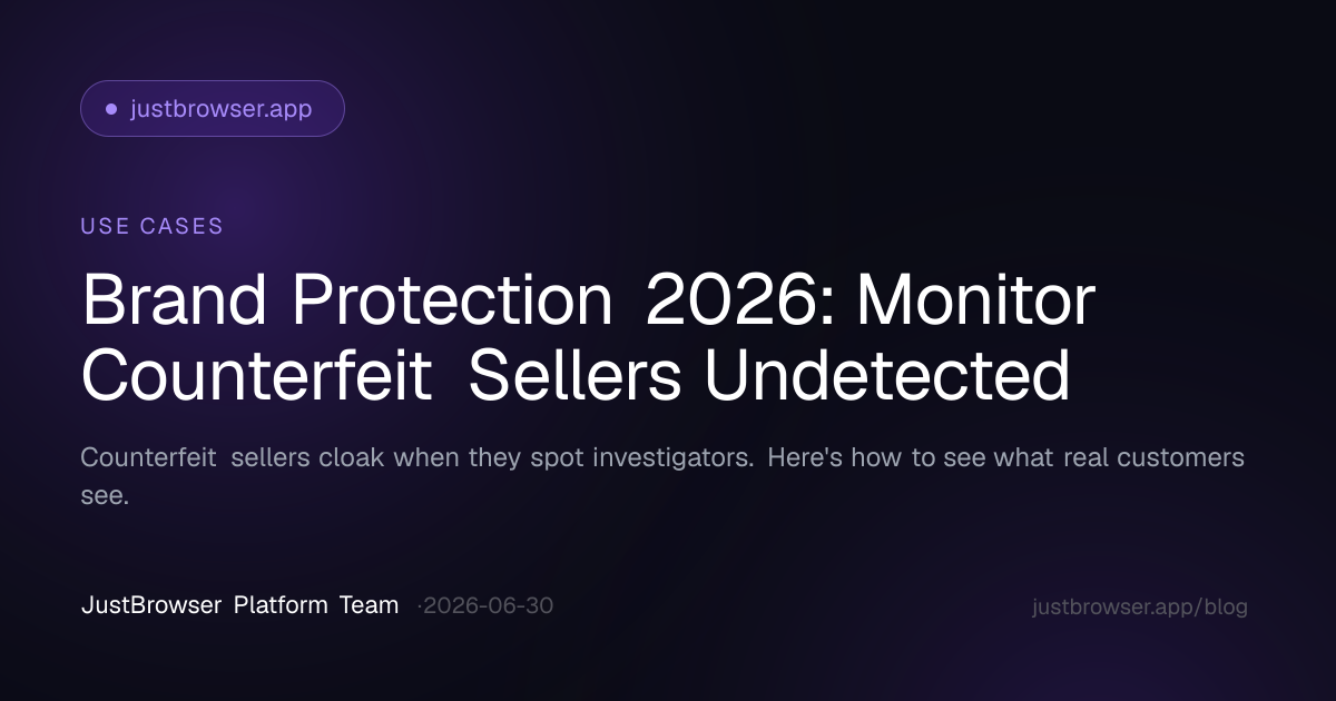 Brand Protection 2026: Monitor Counterfeit Sellers Undetected