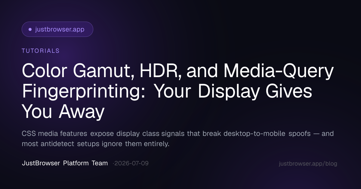 Color Gamut, HDR, and Media-Query Fingerprinting: Your Display Gives You Away