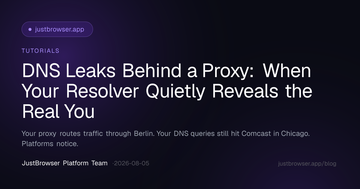 DNS Leaks Behind a Proxy: When Your Resolver Quietly Reveals the Real You