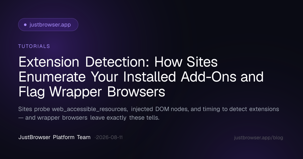 Extension Detection: How Sites Enumerate Your Installed Add-Ons and Flag Wrapper Browsers