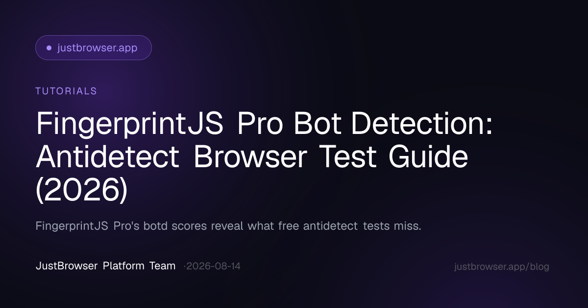 FingerprintJS Pro Bot Detection: Antidetect Browser Test Guide (2026)