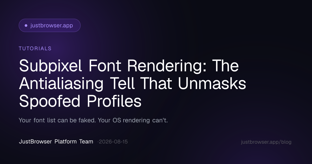 Subpixel Font Rendering: The Antialiasing Tell That Unmasks Spoofed Profiles