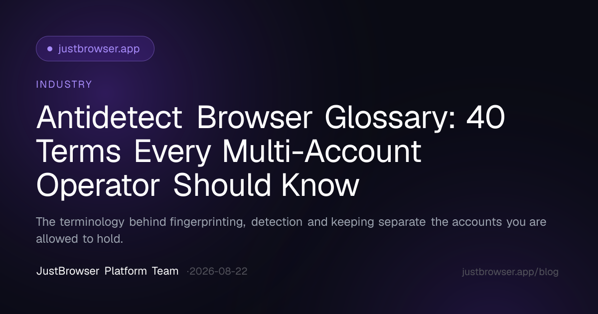 Antidetect Browser Glossary: 40 Terms Every Multi-Account Operator Should Know