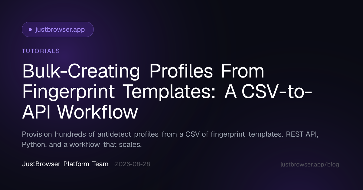 Bulk-Creating Profiles From Fingerprint Templates: A CSV-to-API Workflow