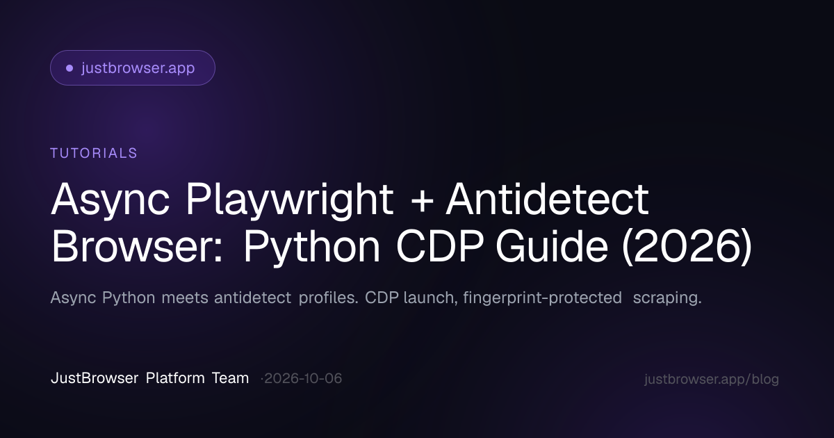 Async Playwright + Antidetect Browser: Python CDP Guide (2026)